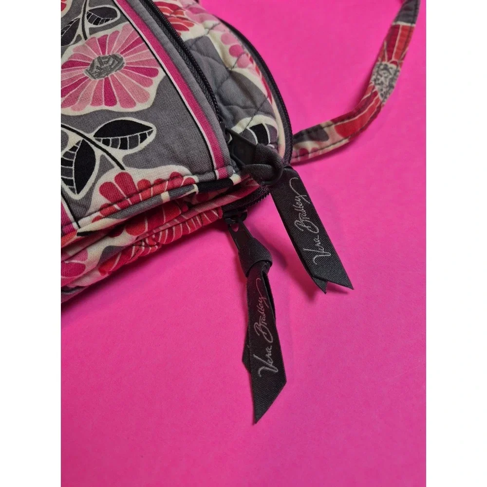 Vera Bradley Little Flap Hipster Crossbody‎ Bag Zinnia Floral Pink Grey Retired